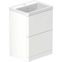Nexa By VADO Veva Dusk White Freestanding Vanity Unit & Mineral Cast Basin - 600mm