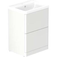 Nexa By VADO Veva Dusk White Freestanding Vanity Unit & Ceramic Basin - 600mm
