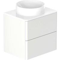 Nexa By VADO Veva Dusk White Wall Hung Vanity Unit with White Ceramic Worktop & Round Countertop Basin - 600mm