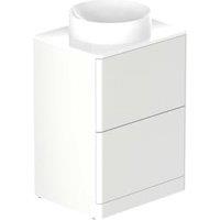 Nexa By VADO Veva Dusk White Freestanding Vanity Unit with White Ceramic Worktop & Round Countertop Basin - 600mm
