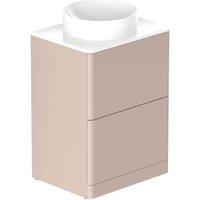 Nexa By VADO Veva Sunset Pink Freestanding Vanity Unit with White Ceramic Worktop & Round Countertop Basin - 600mm