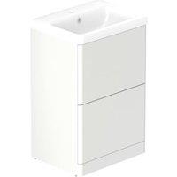 Nexa By VADO Veva Dusk White Freestanding Vanity Unit & Ceramic Basin - 500mm