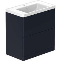Nexa By VADO Veva Midnight Blue Freestanding Vanity Unit with Mineral Basin - 800mm