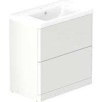 Nexa By VADO Veva Dusk White Freestanding Vanity Unit with Ceramic Basin - 800mm