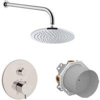 VitrA Origin 1 Outlet Built-In Round Mixer Shower Includes Shower Valve, Concealed Valve, Shower Head & Arm - Chrome