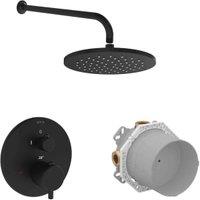VitrA Origin 1 Outlet Built-In Round Mixer Shower Includes Shower Valve, Concealed Valve, Shower Head & Arm - Matt Black