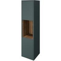 Wickes Nexus Stone Green & Tobacco Halifax Oak Wall Hung Tower Unit - 1400 x 350mm