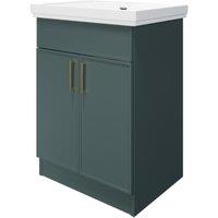 Wickes Haven Kombu Green Freestanding Vanity Unit & Haven Basin - 865 x 600mm
