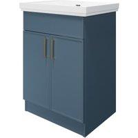 Wickes Haven Misty Blue Freestanding Vanity Unit & Haven Basin - 865 x 600mm