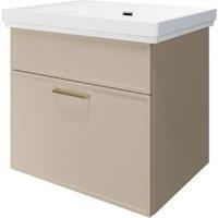 Wickes Haven Macadamia Wall Hung Vanity Unit & Haven Basin - 579 x 600mm