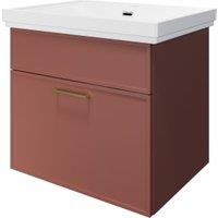 Wickes Haven Rusty Red Wall Hung Vanity Unit & Haven Basin - 579 x 600mm