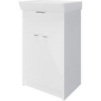 Wickes Nova Gloss White Freestanding Vanity Unit & Easton Basin - 835 x 500mm