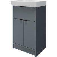 Wickes Nova Monument Grey Freestanding Vanity Unit & Easton Basin - 835 x 500mm