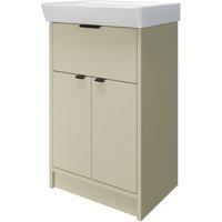 Wickes Nova Sage Green Freestanding Vanity Unit & Easton Basin - 835 x 500mm