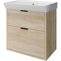 Wickes Nova Davos Oak Wall Hung Vanity Unit & Easton Basin - 635 x 500mm