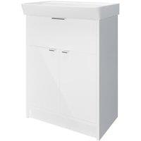 Wickes Nova Gloss White Freestanding Vanity Unit & Easton Basin - 835 x 600mm