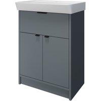 Wickes Nova Monument Grey Freestanding Vanity Unit & Easton Basin - 835 x 600mm