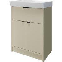 Wickes Nova Sage Green Freestanding Vanity Unit & Easton Basin - 835 x 600mm