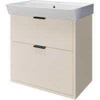 Wickes Nova Angora Grey Wall Hung Vanity Unit & Easton Basin - 635 x 600mm