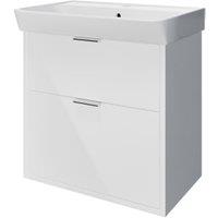 Wickes Nova Gloss White Wall Hung Vanity Unit & Easton Basin - 635 x 600mm