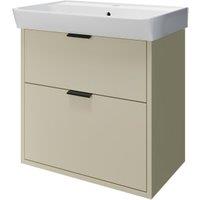 Wickes Nova Sage Green Wall Hung Vanity Unit & Easton Basin - 635 x 600mm