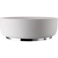 Abode Cava Round Countertop White Basin with Chrome Basin Plinth & Chrome Waste