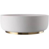 Abode Cava Round Countertop White Basin with Brushed Brass Basin Plinth & Brushed Brass Waste