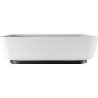 Abode Cava Tablet Countertop White Basin with Black Basin Plinth & Black Waste