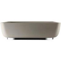 Abode Cava Tablet Countertop Pebble Grey Basin with Chrome Basin Plinth & Chrome Waste
