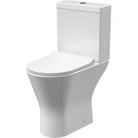 Nuie Freya Round Easy Clean Comfort Height Close Coupled Open Back Toilet Pan, Cistern & Soft Close Seat