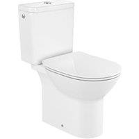 Roca Ardana Round Easy Clean Open Back Close Coupled Toilet Pan, Cistern & Soft Close Seat