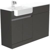 Be Modern Botanica Midnight Mist Left Hand 1260mm Freestanding Vanity & Toilet Pan Unit with Basin Modular Combination