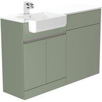 Be Modern Botanica Sage Green Left Hand 1260mm Freestanding Vanity & Toilet Pan Unit with Basin Modular Combination
