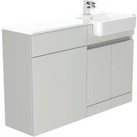 Be Modern Botanica Pearl Grey Right Hand 1260mm Freestanding Vanity & Toilet Pan Unit with Basin Modular Combination