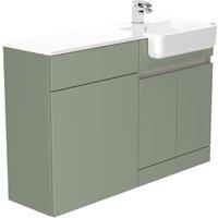 Be Modern Botanica Sage Green Right Hand 1260mm Freestanding Vanity & Toilet Pan Unit with Basin Modular Combination