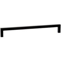 Hafele Rectangle Matt Black Pull Handle for Bathrooms - 192mm