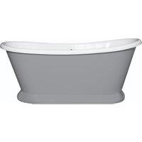 Bayswater Plummett Grey Freestanding Painted Boat Bath - 1700 x 750mm