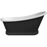 Bayswater Matt Black Slipper Freestanding Painted Boat Bath - 1690 x 740mm