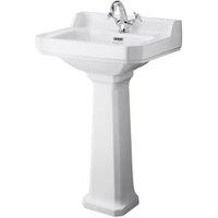 Bayswater Fitzroy Traditional 1 Tap Hole Basin with Comfort Height Full Pedestal - 560mm