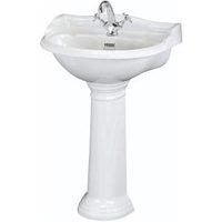 Bayswater Porchester Traditional 1 Tap Hole Basin with Full Pedestal - 600mm