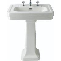Bayswater Westcott Traditional 3 Tap Hole Basin with Full Pedestal - 640mm