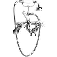 Bayswater Crosshead Wall Mounted Bath Shower Mixer - Chrome