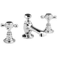 Bayswater Hex 3 Hole Deck Mounted Basin Mixer Tap - Chrome