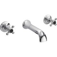 Bayswater Hex 3 Hole Wall Mounted Bath Filler Tap - Chrome