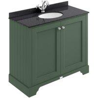 Bayswater Victrion Hunter Green Traditional Freestanding Vanity Unit & Black Marble Top Basin - 1000mm