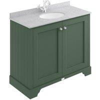Bayswater Victrion Hunter Green Traditional Freestanding Vanity Unit & Grey Marble Top Basin - 1000mm
