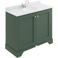 Bayswater Victrion Hunter Green Traditional Freestanding Vanity Unit & White Marble Top Basin - 1000mm