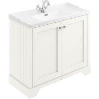 Bayswater Victrion Pointing White Traditional Freestanding Vanity Unit & White Recessed Basin - 1000mm
