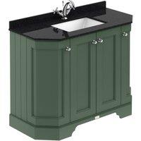 Bayswater Victrion Hunter Green Angled Traditional Freestanding Vanity Unit & Black Marble Top Basin - 1000mm