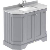 Bayswater Victrion Plummett Grey Angled Traditional Freestanding Vanity Unit & Grey Marble Top Basin - 1000mm